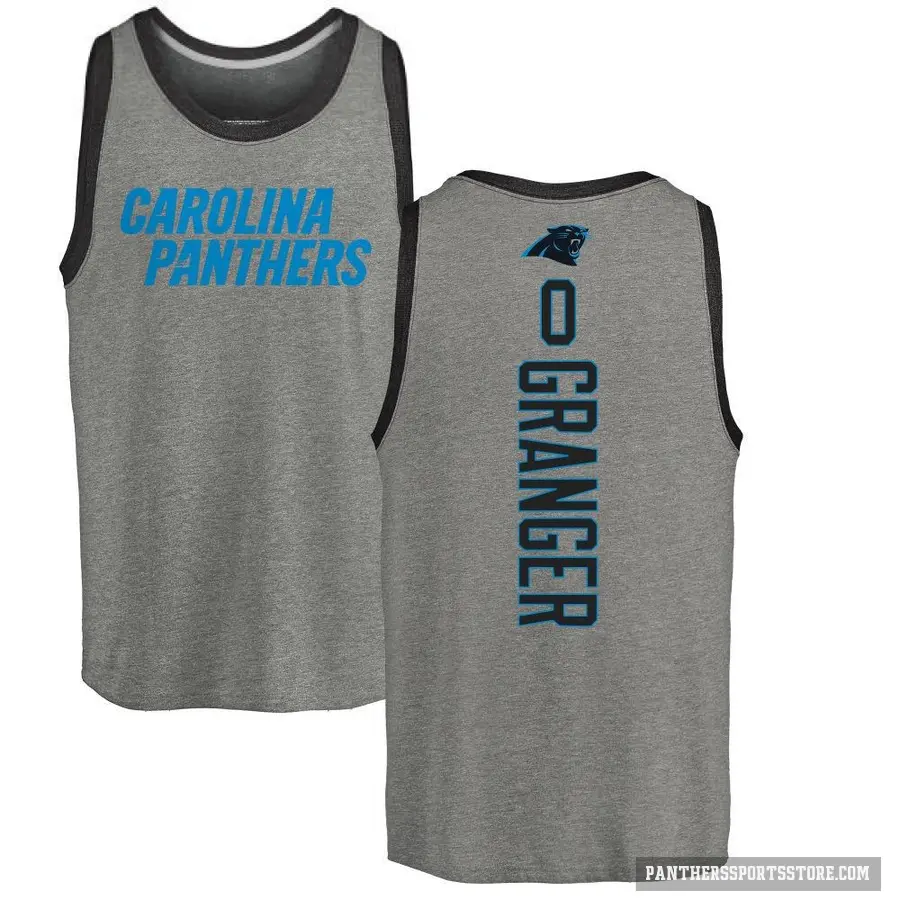 Men's ＃0 Colin Granger Carolina Panthers Ash Backer Tank Top