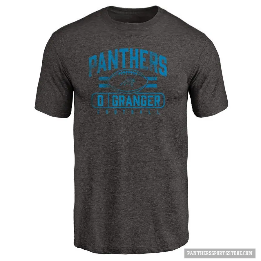 Men's ＃0 Colin Granger Carolina Panthers Black Flanker T-Shirt