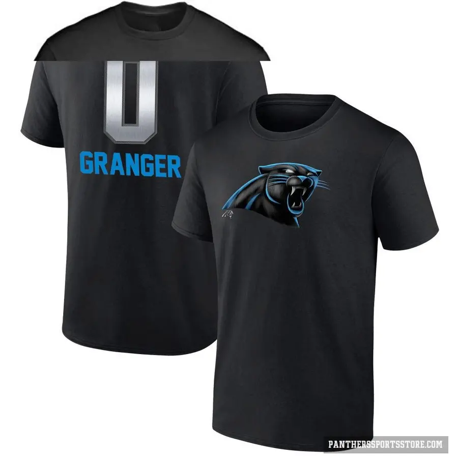 Men's ＃0 Colin Granger Carolina Panthers Black Midnight Mascot T-Shirt