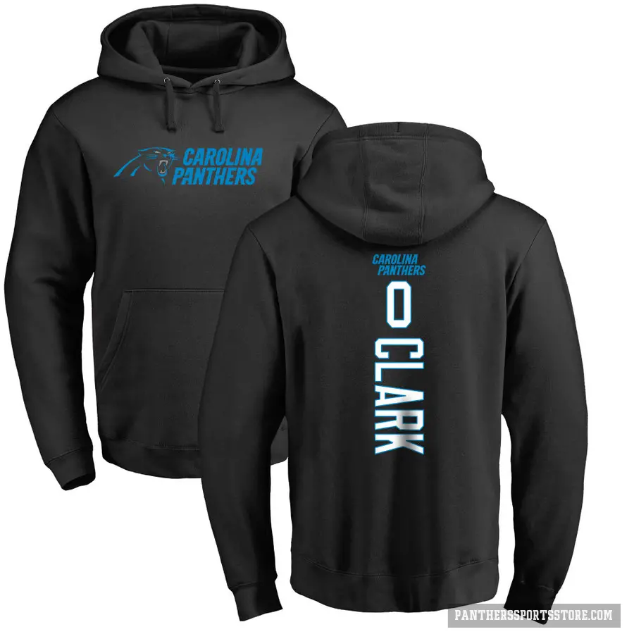 Men's ＃0 Jerrod Clark Carolina Panthers Black Pro Line Backer Pullover Hoodie