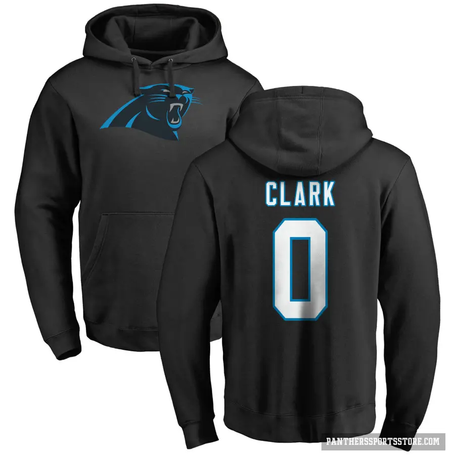 Men's ＃0 Jerrod Clark Carolina Panthers Black Pro Line Logo Pullover Hoodie