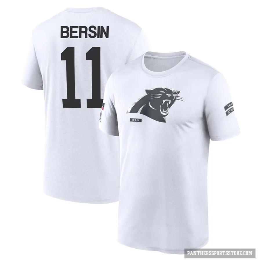 Men's ＃11 Brenton Bersin Carolina Panthers White 2024 Salute to Service Performance T-Shirt