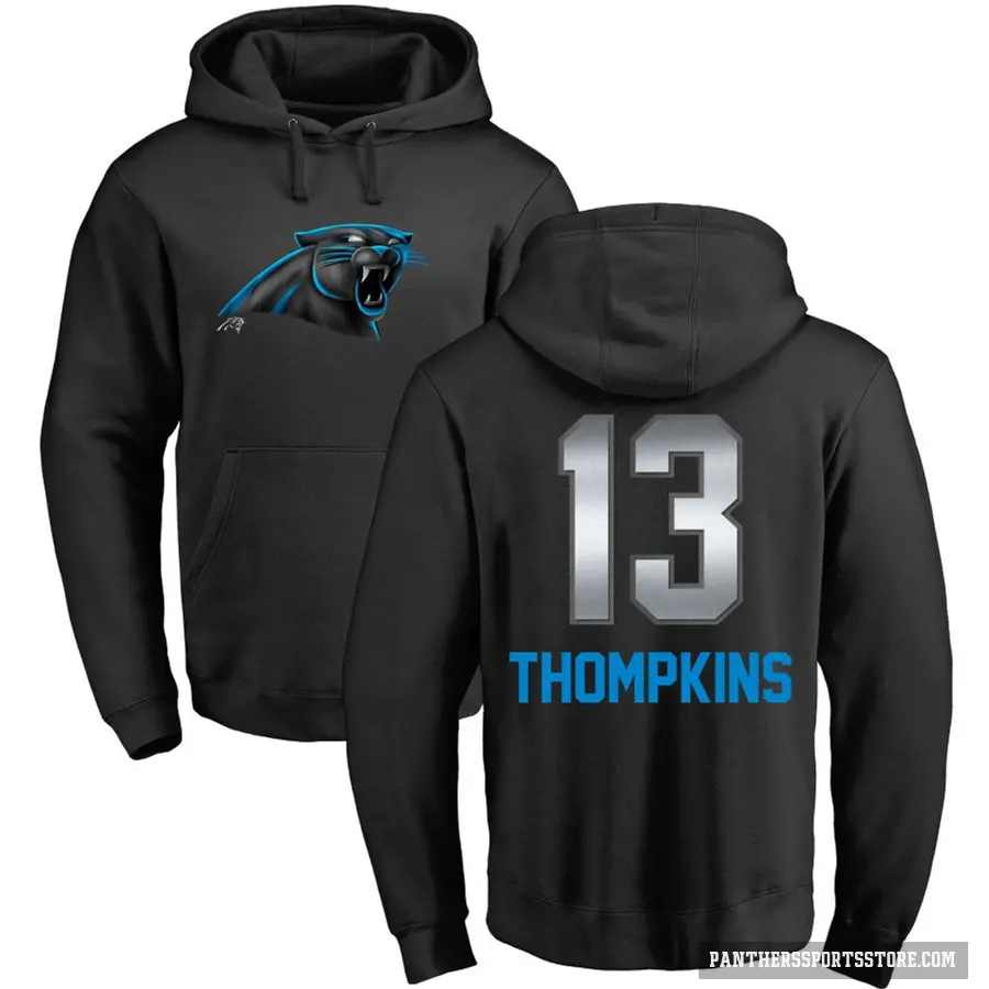 Men's ＃13 Deven Thompkins Carolina Panthers Black Midnight Mascot Pullover Hoodie