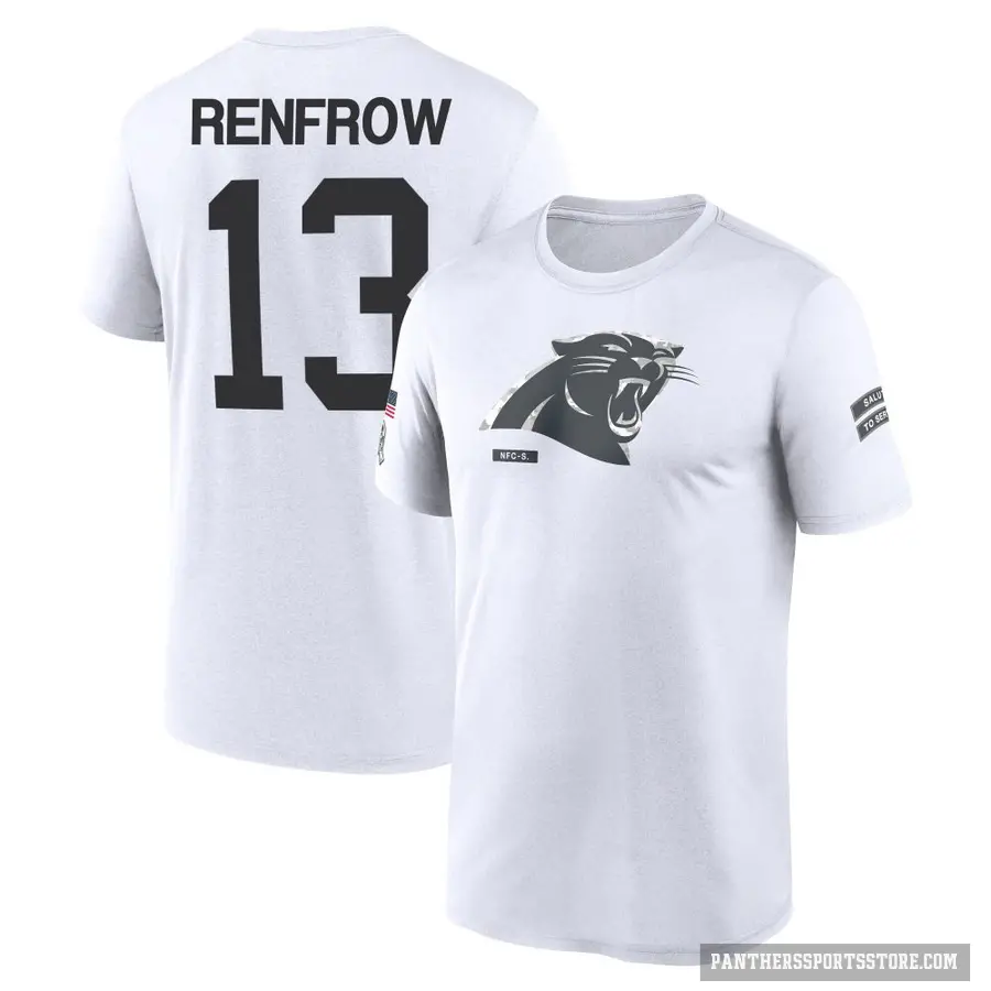 Men's ＃13 Hunter Renfrow Carolina Panthers White 2024 Salute to Service Performance T-Shirt