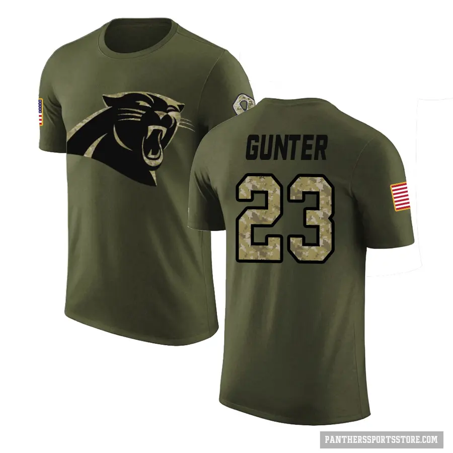Men's ＃23 Ladarius Gunter Carolina Panthers Olive Salute to Service T-Shirt