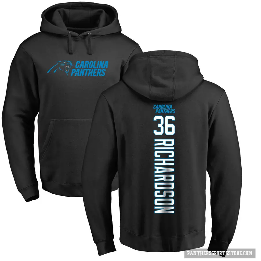 Men's ＃36 Demani Richardson Carolina Panthers Black Pro Line Backer Pullover Hoodie