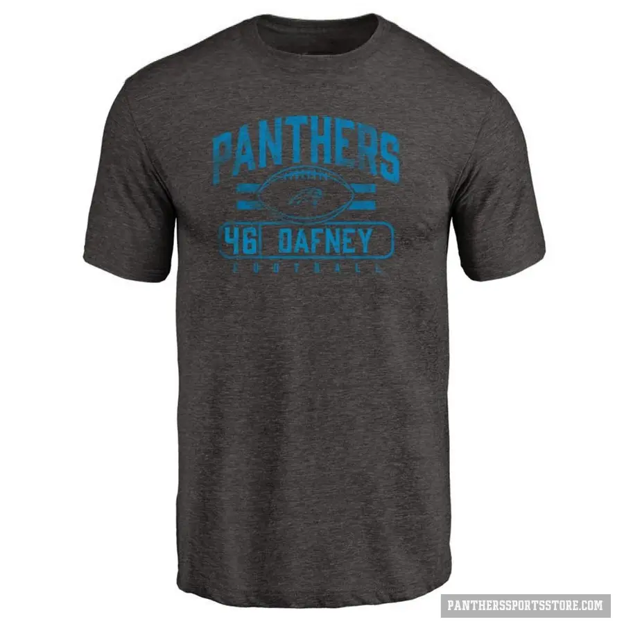 Men's ＃46 Dominique Dafney Carolina Panthers Black Flanker T-Shirt
