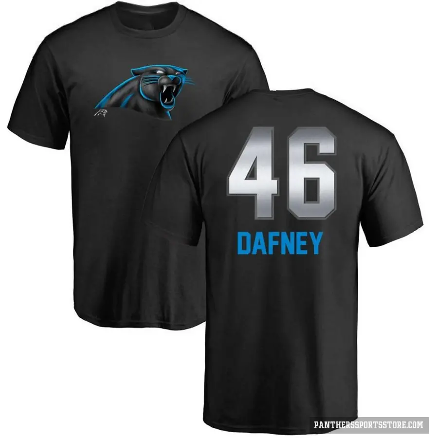 Men's ＃46 Dominique Dafney Carolina Panthers Black Midnight Mascot T-Shirt