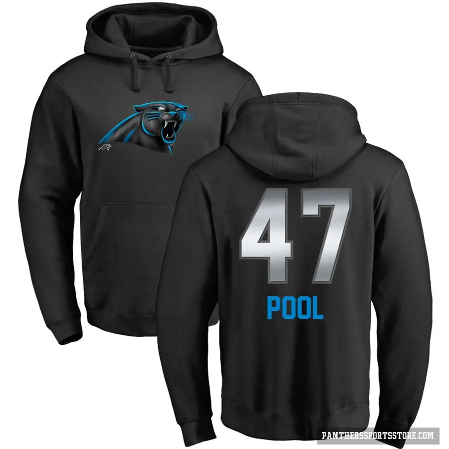 Men's ＃47 Bumper Pool Carolina Panthers Black Midnight Mascot Pullover Hoodie
