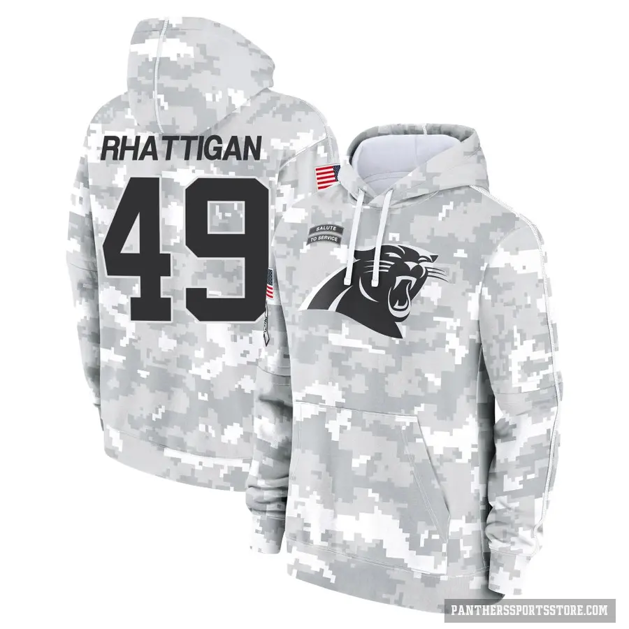 Men's ＃49 Jon Rhattigan Carolina Panthers Arctic Camo 2024 Salute to Service Club Fleece Pullover Hoodie