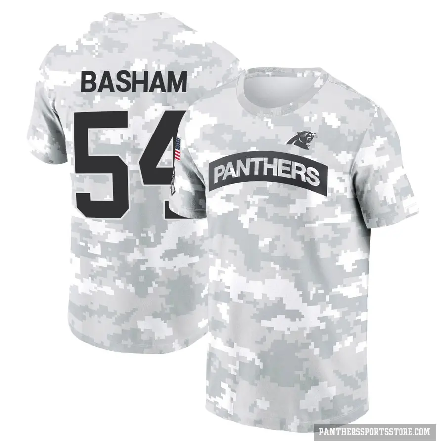 Men's ＃54 Boogie Basham Carolina Panthers Camo Arctic 2024 Salute to Service Performance T-Shirt