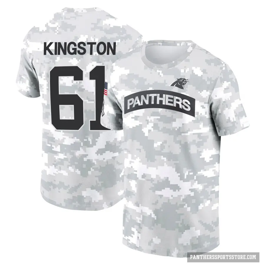 Men's ＃61 Jarrett Kingston Carolina Panthers Camo Arctic 2024 Salute to Service Performance T-Shirt