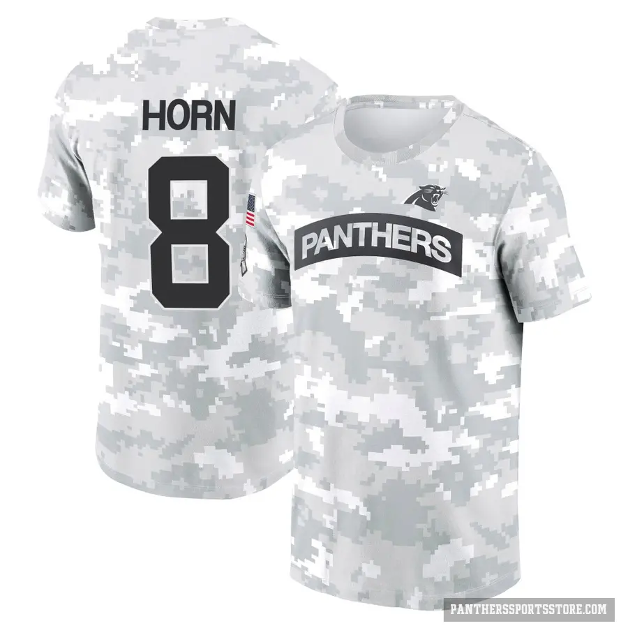 Men's ＃8 Jaycee Horn Carolina Panthers Camo Arctic 2024 Salute to Service Performance T-Shirt