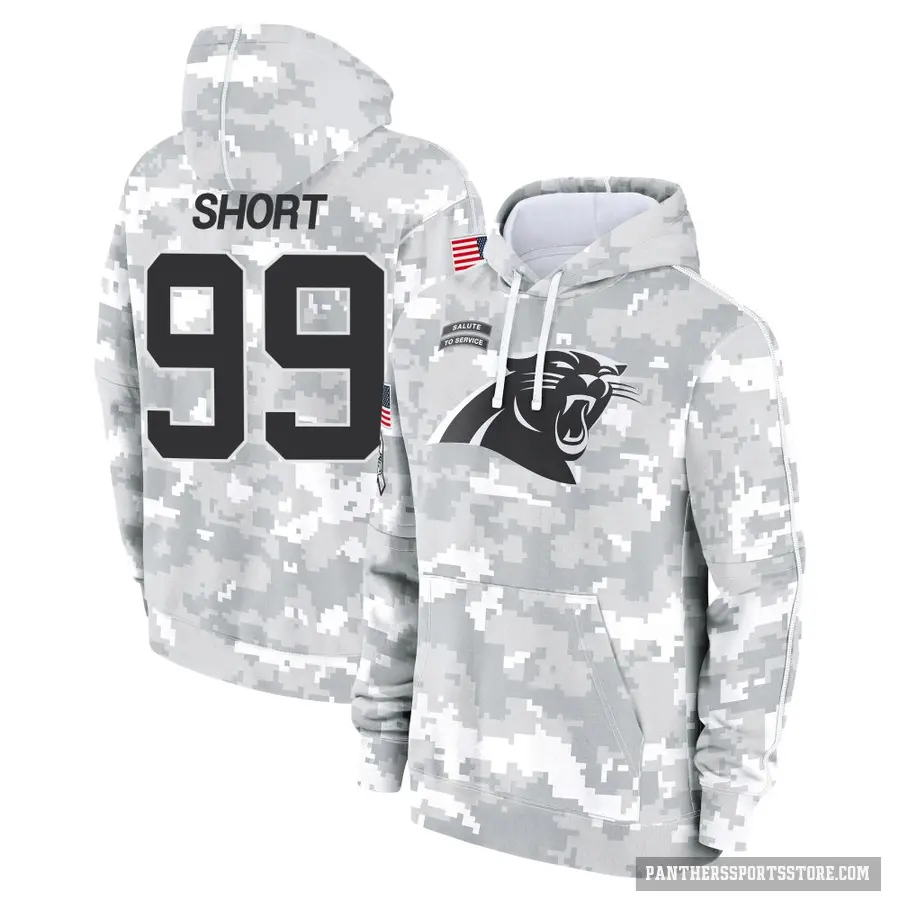 Men's ＃99 Kawann Short Carolina Panthers Arctic Camo 2024 Salute to Service Club Fleece Pullover Hoodie