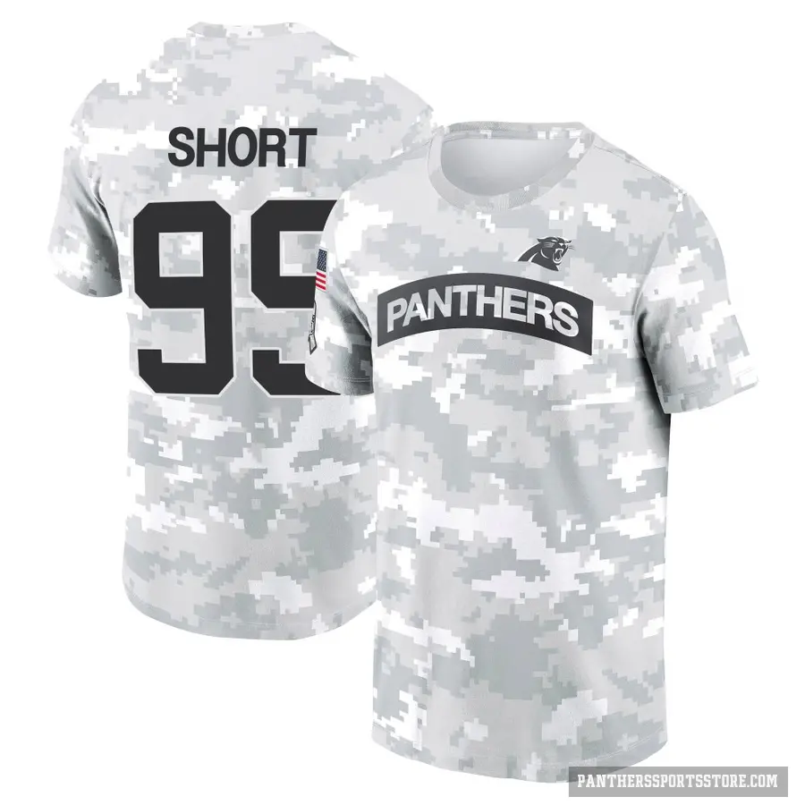 Men's ＃99 Kawann Short Carolina Panthers Camo Arctic 2024 Salute to Service Performance T-Shirt