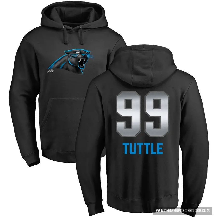 Men's ＃99 Shy Tuttle Carolina Panthers Black Midnight Mascot Pullover Hoodie
