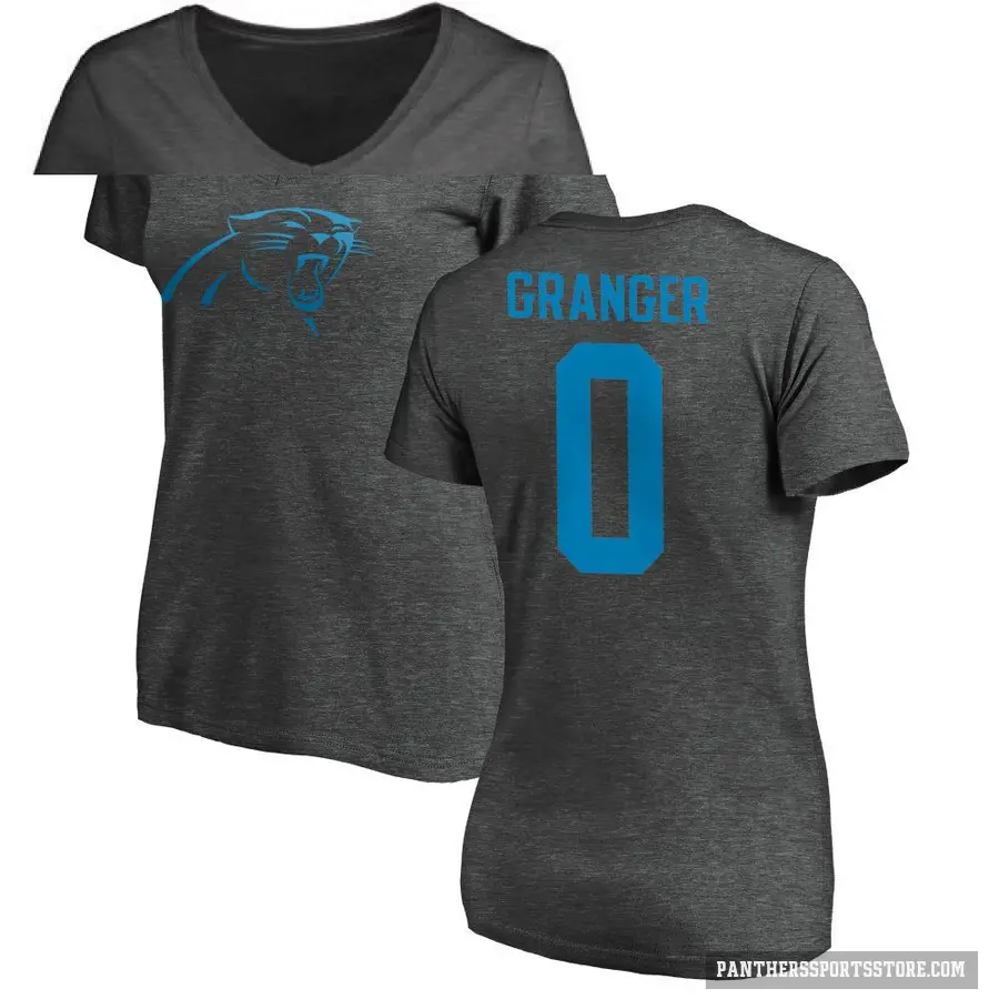 Women's ＃0 Colin Granger Carolina Panthers Ash One Color T-Shirt