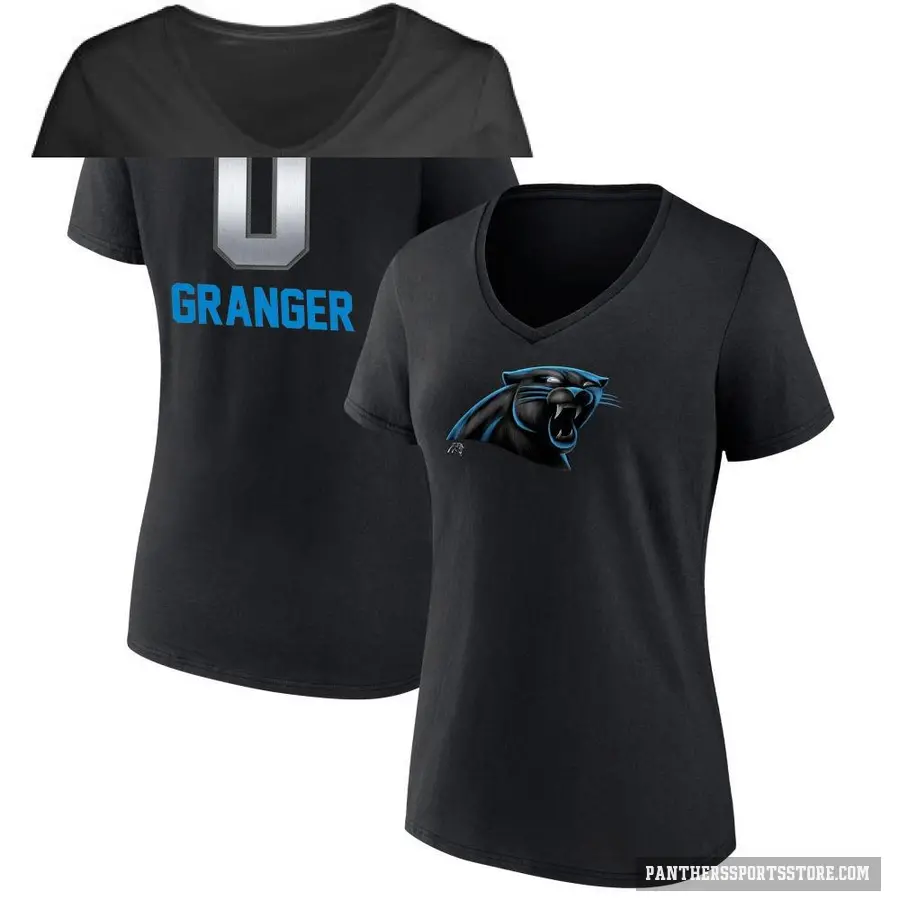 Women's ＃0 Colin Granger Carolina Panthers Black Midnight Mascot T-Shirt