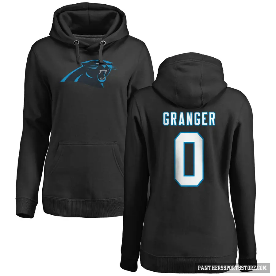 Women's ＃0 Colin Granger Carolina Panthers Black Pro Line Logo Pullover Hoodie