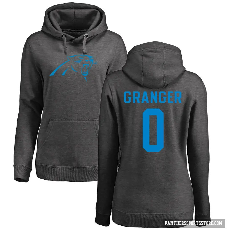 Women's ＃0 Colin Granger Carolina Panthers Pro Line by Branded Ash One Color Pullover Hoodie
