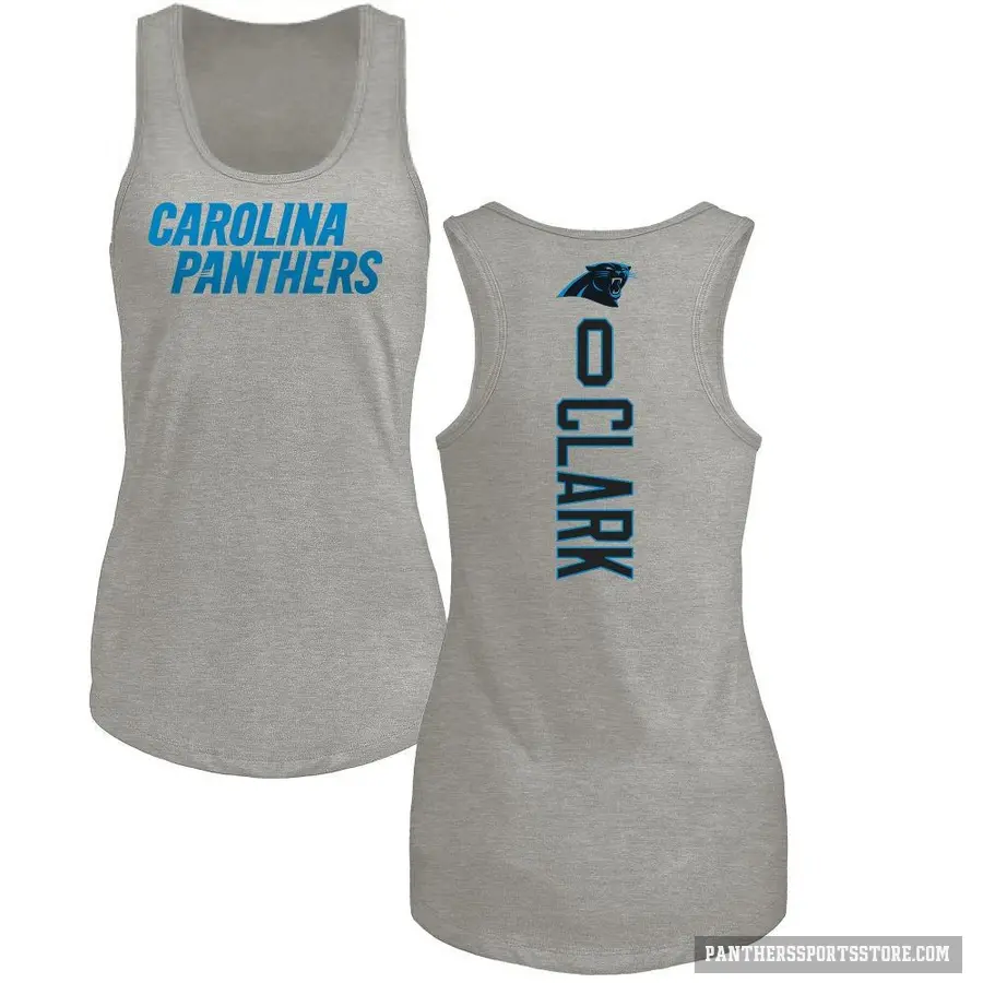 Women's ＃0 Jerrod Clark Carolina Panthers Ash Backer Tank Top