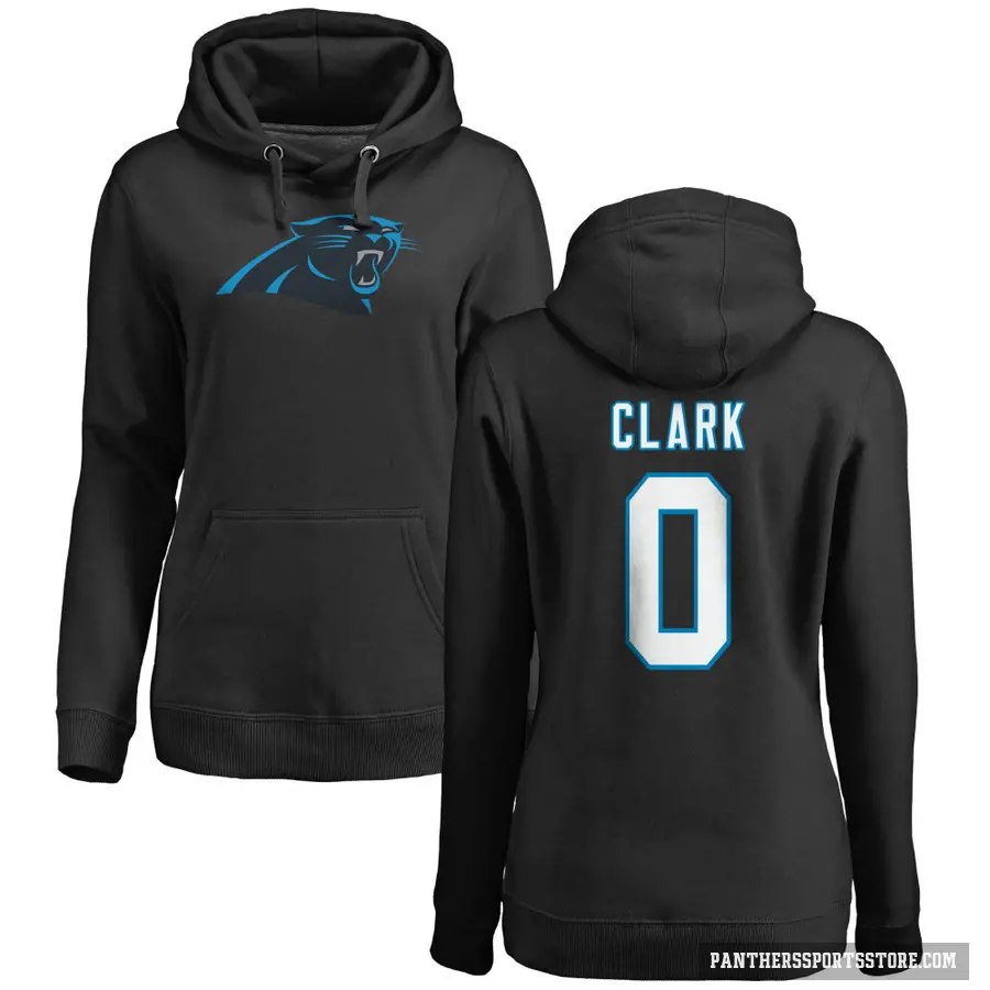 Women's ＃0 Jerrod Clark Carolina Panthers Black Pro Line Logo Pullover Hoodie