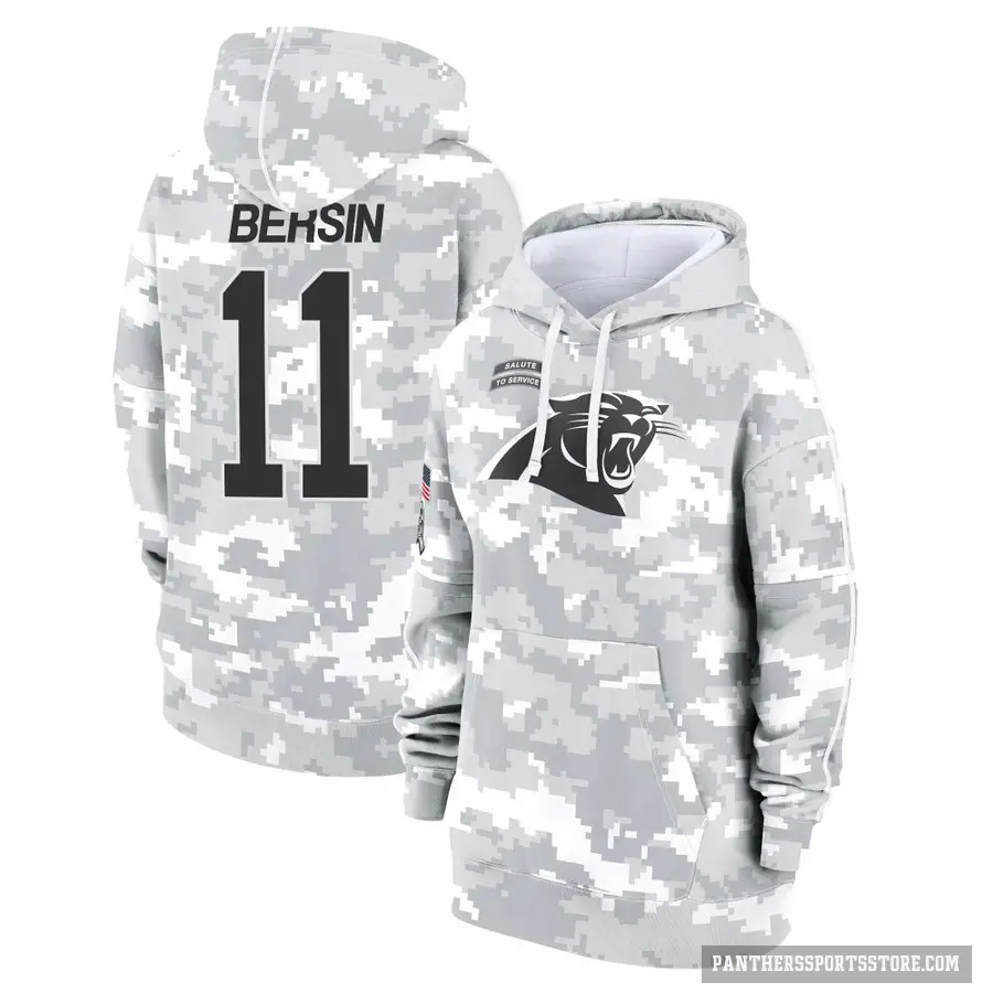Women's ＃11 Brenton Bersin Carolina Panthers Arctic Camo 2024 Salute to Service Club Fleece Pullover Hoodie