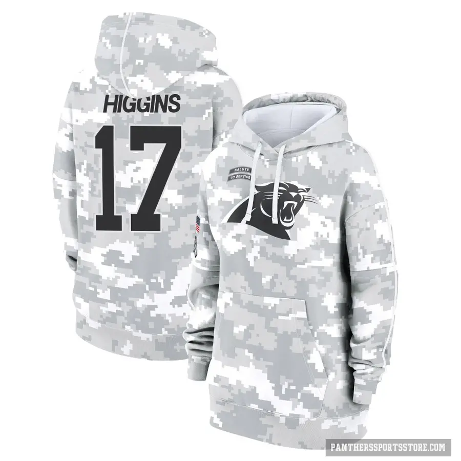 Women's ＃17 Rashard Higgins Carolina Panthers Arctic Camo 2024 Salute to Service Club Fleece Pullover Hoodie