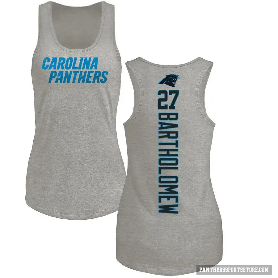 Women's ＃27 Shemar Bartholomew Carolina Panthers Ash Backer Tank Top
