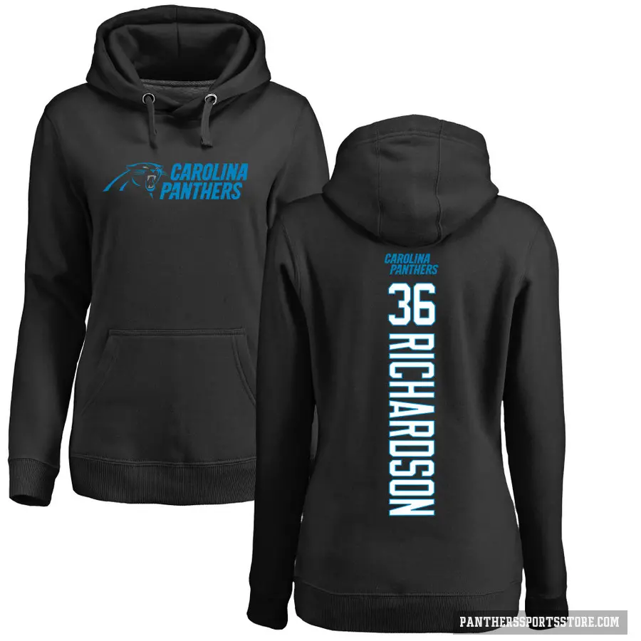 Women's ＃36 Demani Richardson Carolina Panthers Black Pro Line Backer Pullover Hoodie