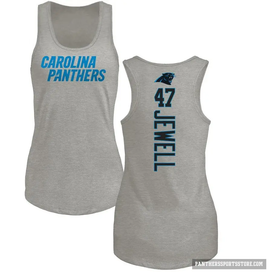 Women's ＃47 Josey Jewell Carolina Panthers Ash Backer Tank Top