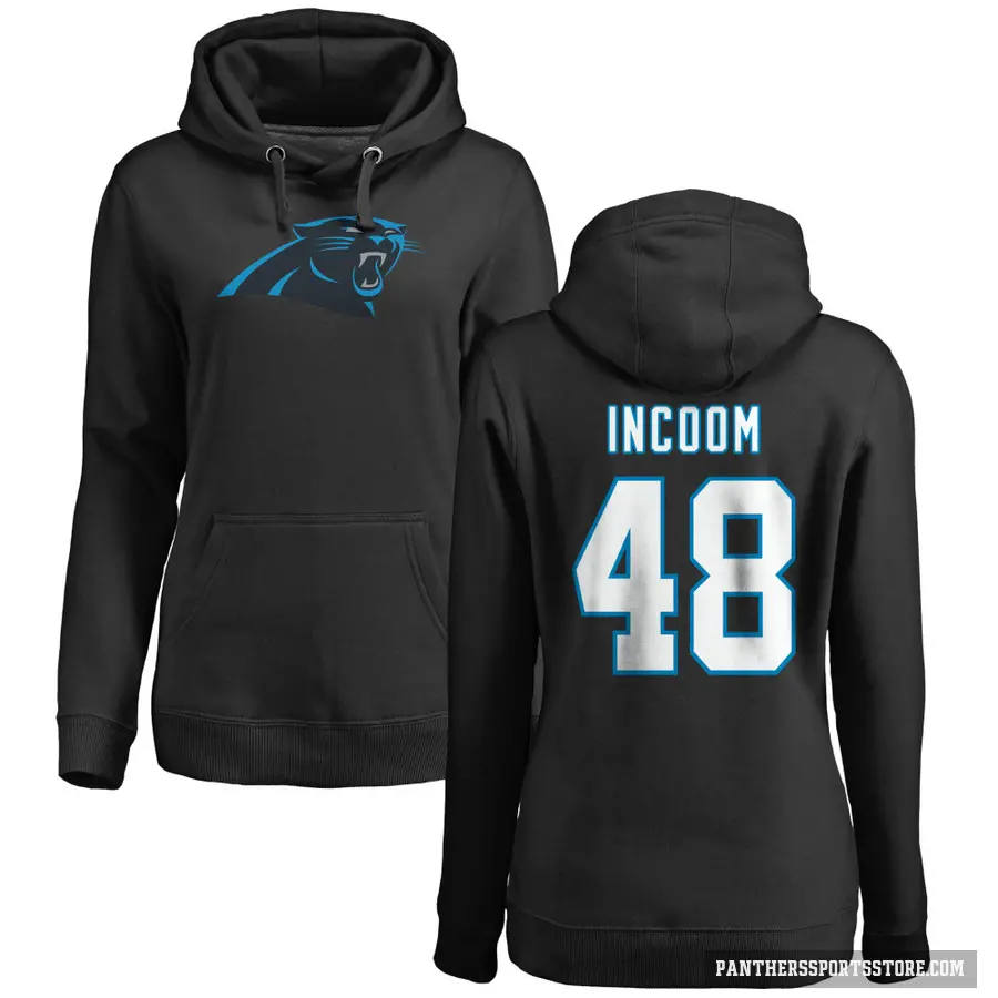 Women's ＃48 Thomas Incoom Carolina Panthers Black Pro Line Logo Pullover Hoodie