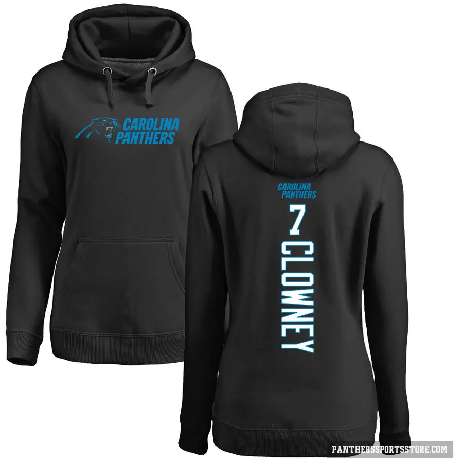 Women's ＃7 Jadeveon Clowney Carolina Panthers Black Pro Line Backer Pullover Hoodie