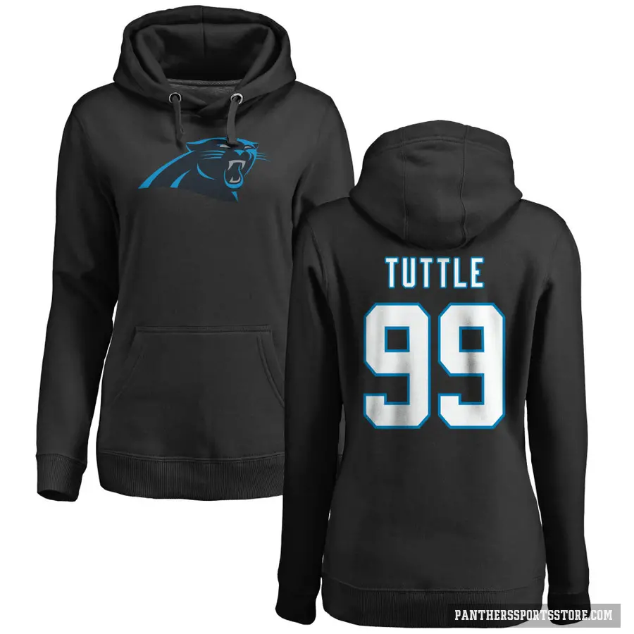 Women's ＃99 Shy Tuttle Carolina Panthers Black Pro Line Logo Pullover Hoodie