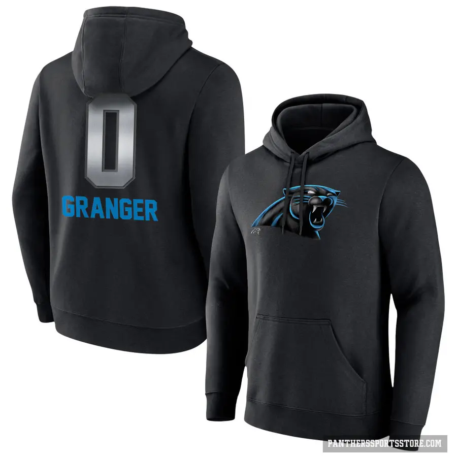 Youth ＃0 Colin Granger Carolina Panthers Black Midnight Mascot Pullover Hoodie
