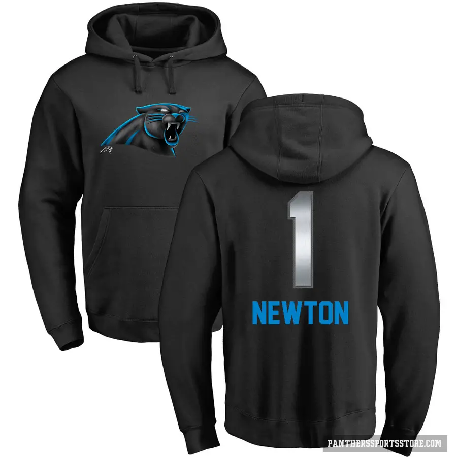 Youth ＃1 Cam Newton Carolina Panthers Black Midnight Mascot Pullover Hoodie