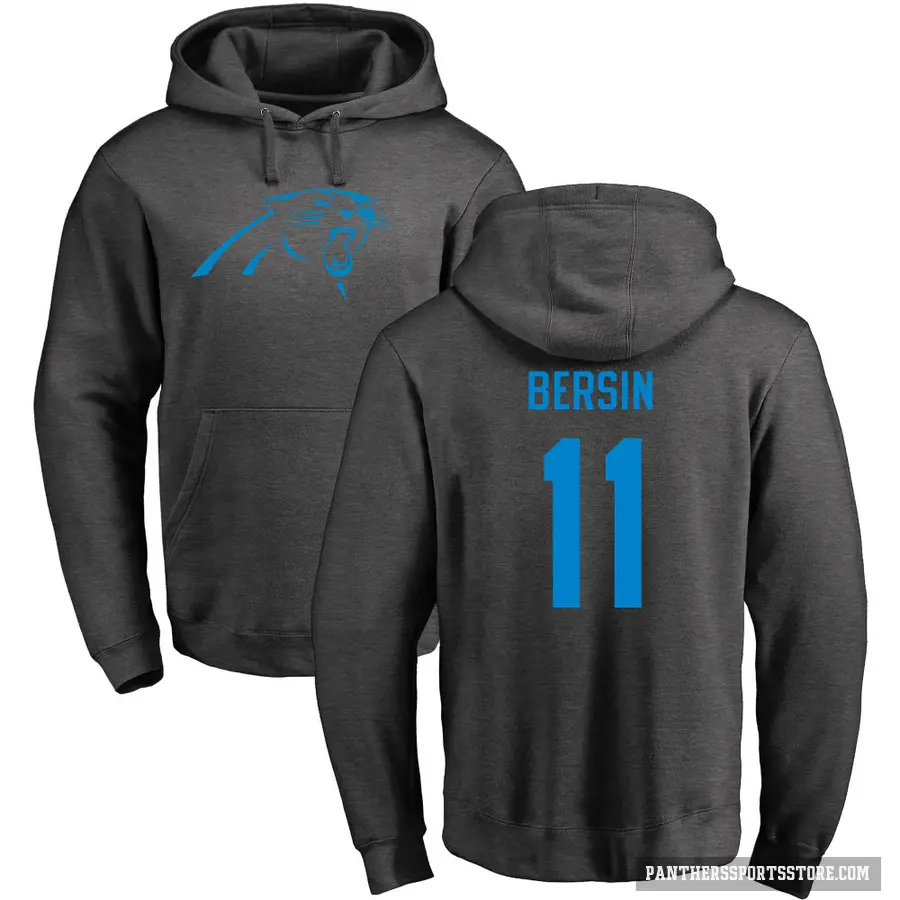 Youth ＃11 Brenton Bersin Carolina Panthers Pro Line by Branded Ash One Color Pullover Hoodie