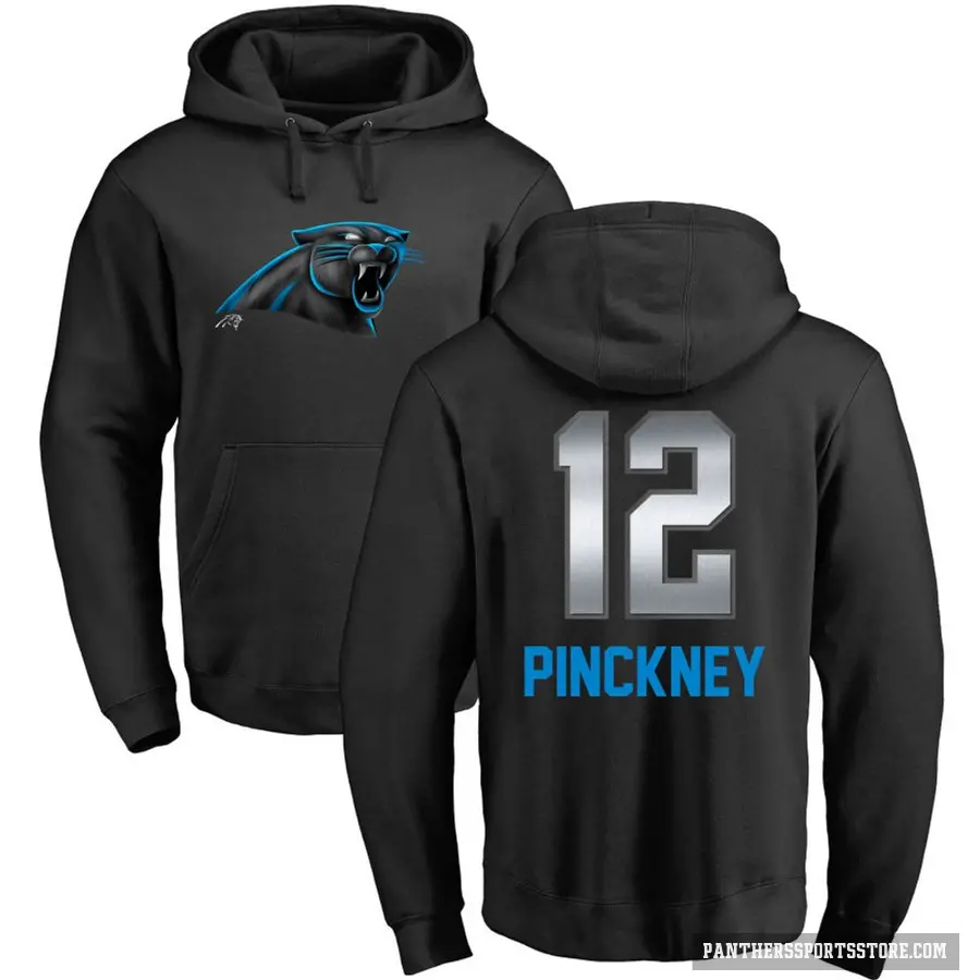 Youth ＃12 Sam Pinckney Carolina Panthers Black Midnight Mascot Pullover Hoodie