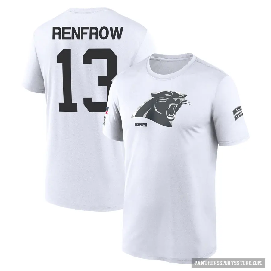 Youth ＃13 Hunter Renfrow Carolina Panthers White 2024 Salute to Service Performance T-Shirt