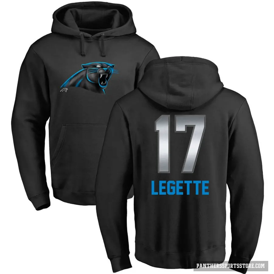 Youth ＃17 Xavier Legette Carolina Panthers Black Midnight Mascot Pullover Hoodie