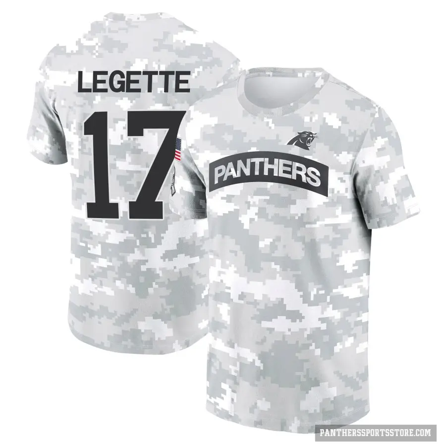 Youth ＃17 Xavier Legette Carolina Panthers Camo Arctic 2024 Salute to Service Performance T-Shirt