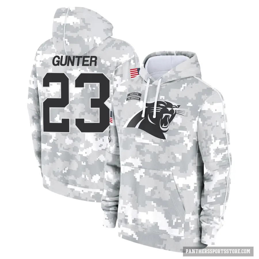 Youth ＃23 Ladarius Gunter Carolina Panthers Arctic Camo 2024 Salute to Service Club Fleece Pullover Hoodie