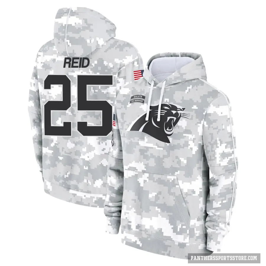 Youth ＃25 Eric Reid Carolina Panthers Arctic Camo 2024 Salute to Service Club Fleece Pullover Hoodie