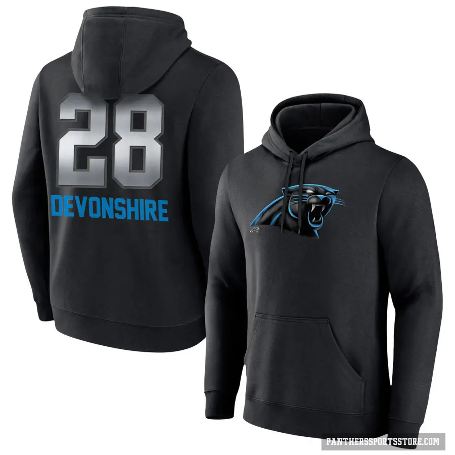 Youth ＃28 M.J. Devonshire Carolina Panthers Black Midnight Mascot Pullover Hoodie