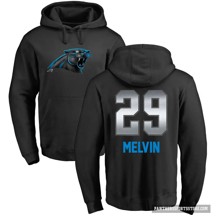 Youth ＃29 Rashaan Melvin Carolina Panthers Black Midnight Mascot Pullover Hoodie