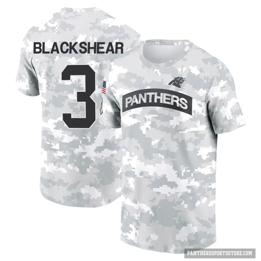 Youth ＃3 Raheem Blackshear Carolina Panthers Black Arctic Camo 2024 Salute to Service Performance T-Shirt