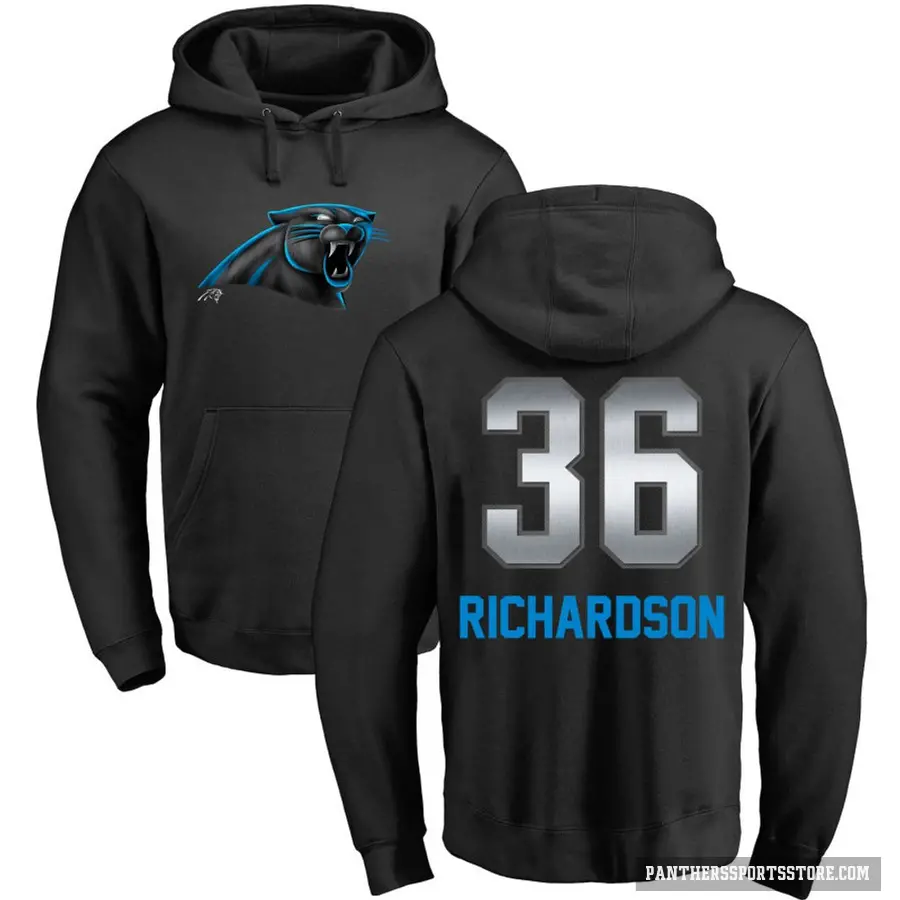 Youth ＃36 Demani Richardson Carolina Panthers Black Midnight Mascot Pullover Hoodie