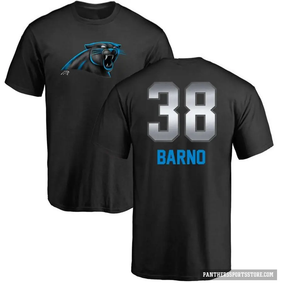 Youth ＃38 Amare Barno Carolina Panthers Black Midnight Mascot T-Shirt