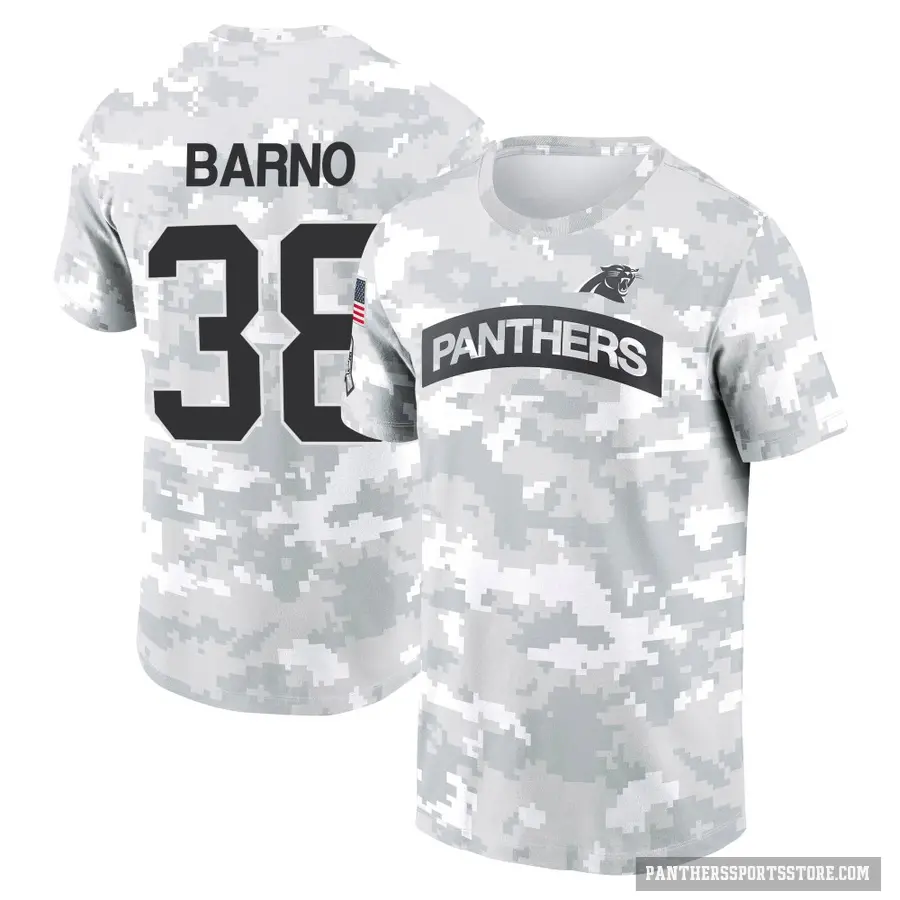 Youth ＃38 Amare Barno Carolina Panthers Camo Arctic 2024 Salute to Service Performance T-Shirt