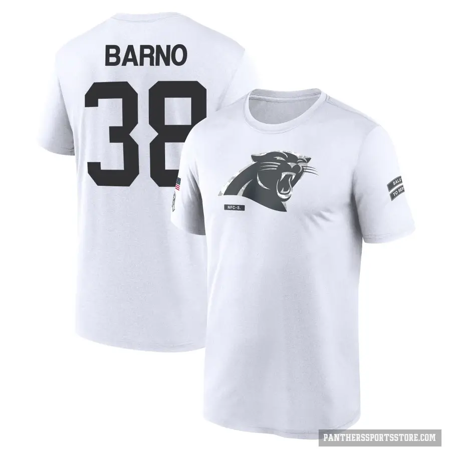 Youth ＃38 Amare Barno Carolina Panthers White 2024 Salute to Service Performance T-Shirt